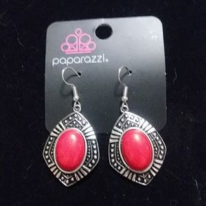 Red statement earrings by paparazzi